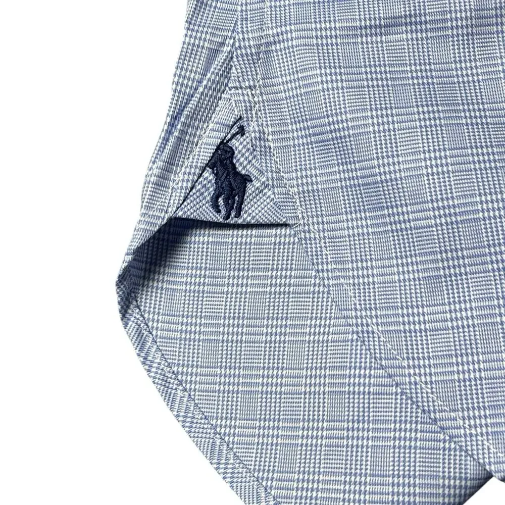 NWT‎ Polo Ralph Lauren Slim Fit Easy Care Button Up Plaid Blue Shirt 14.5 32/33